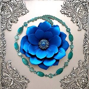 pretty! Blue green beaded necklace